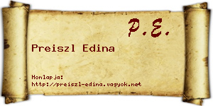 Preiszl Edina névjegykártya